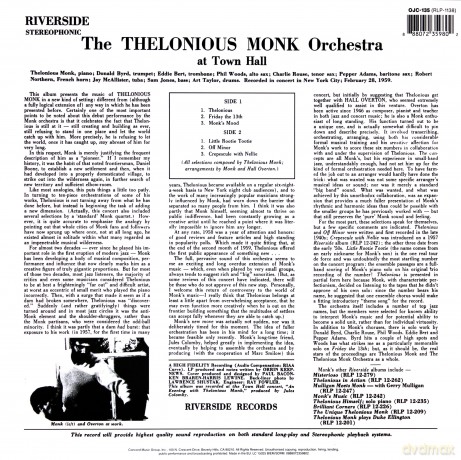 Thelonious Monk Orchestra: At Town Hall [Winyl]