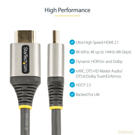 Cavo Hdmi 2.1 Uhd 8k/4k Da 3m