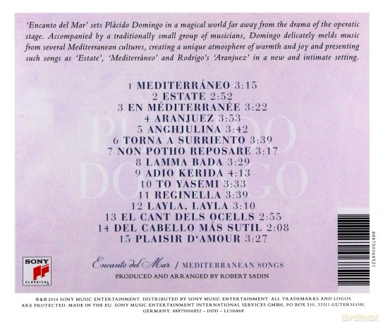 Plácido Domingo: Encanto del Mar - Mediterranean Songs [CD]