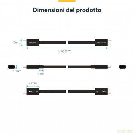 Cavo Thunderbolt 5 Da 1m, 8k