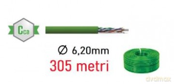 Cavo U/Utp Cat.6 Cca Verde 305m