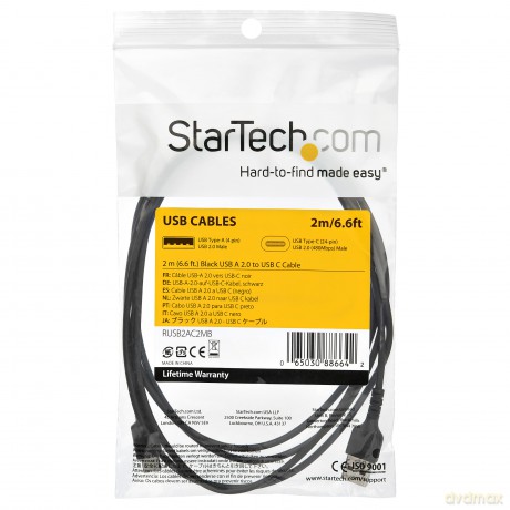 Cavo Usb 2.0 A Usb C Da 2m - Nero