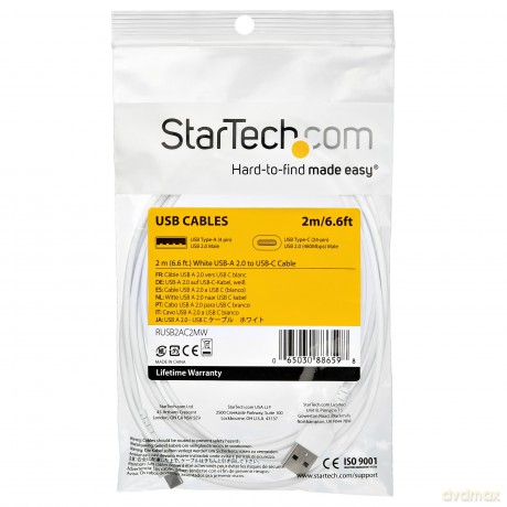 Cavo Usb 2.0 A Usb- C Da 2m Bianco
