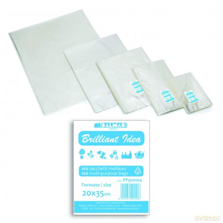 Cf 100 Sacchetti Trasp. 35 X 20cm
