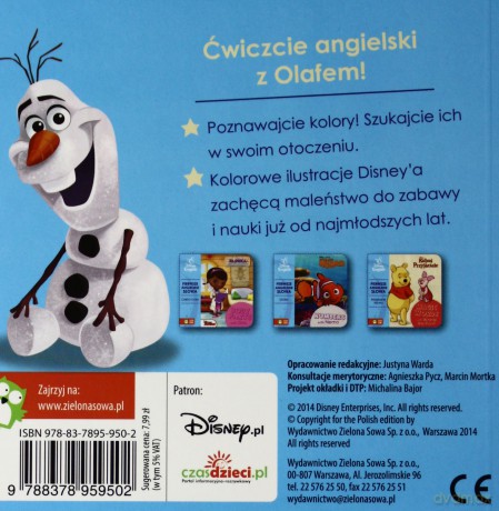 Pierwsze angielskie słowa z Olafem. Kolory [KSIĄŻKA]