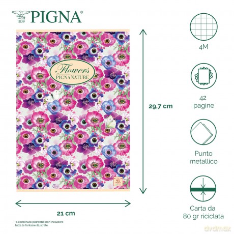 Cf10 Quaderni Flowers A4 4m 80gr