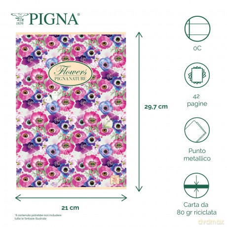 Cf10 Quaderni Flowers A4 Oc 80gr