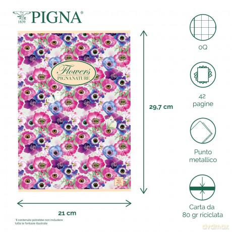 Cf10 Quaderni Flowers A4 Oq 80gr
