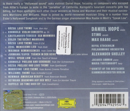 Hope, Daniel: Escape To Paradise (The Holllywood Album) [CD]
