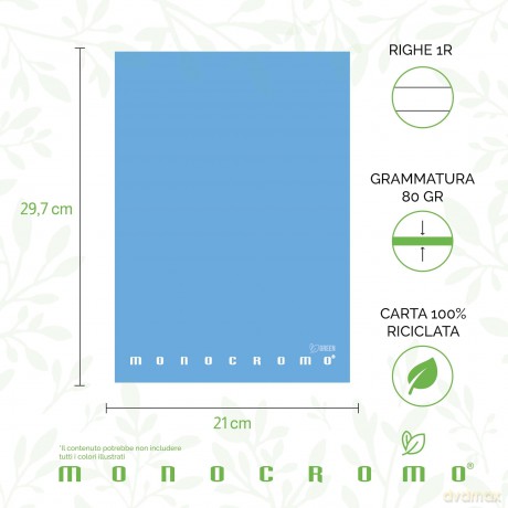 Cf10 Quaderno Monocromo Green 1r
