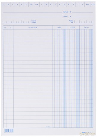 Cf100 Schede Dare/Avere/Saldo Blu
