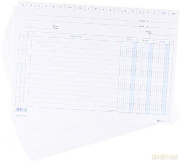 Cf100 Schede Dare/Avere/Saldo Blu