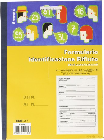 Cf10blocco Form.Ident.Rifiuti 25x4r