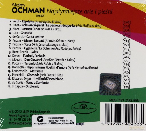 Wiesław Ochman: Najpiękniejsze Arie i Pieśni (digipack) [CD]