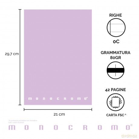 Cf10quaderni Monocr Pastel A4 80 0c