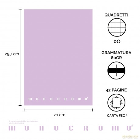 Cf10quaderni Monocr Pastel A4 80 0q