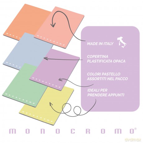 Cf10quaderni Monocr Pastel A4 80 5m