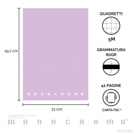 Cf10quaderni Monocr Pastel A4 80 5m