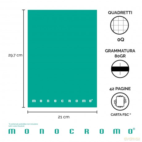 Cf10quaderni Monocr. Fluo A4 80g 0q