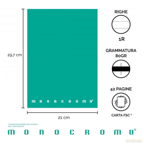 Cf10quaderni Monocr. Fluo A4 80g 1r