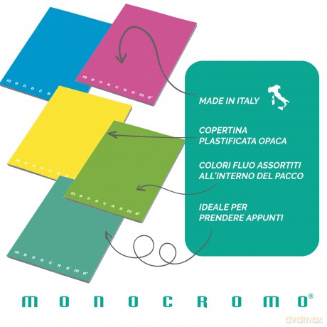 Cf10quaderni Monocr. Fluo A4 80g 5m