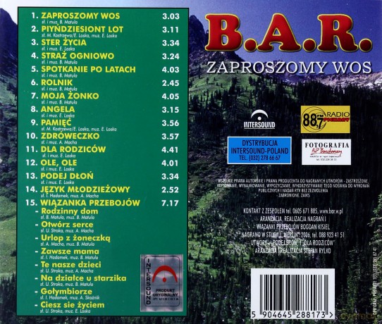 B.A.R: Zaproszomy Wos [CD]