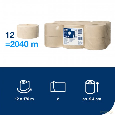 Cf12 Rotolo Carta Ig Mini Jumbo Nat
