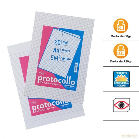 Cf20 Fogli Protocollo 60 Gr 5m