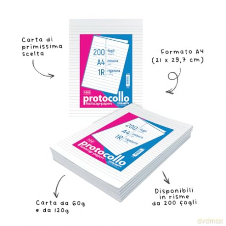 Cf200fogli Protocollo 60 Gr. 5m