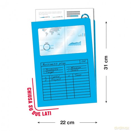 Cf50cartellina Sintex Azzurro C/Fin