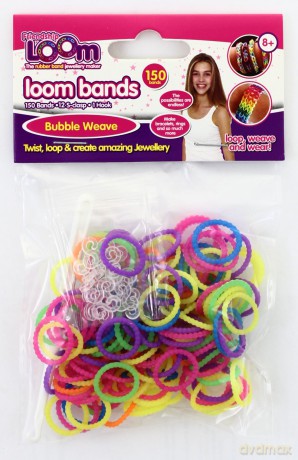 Loom bands chropowate (150 sztuk) (gumki) [Gadżet]