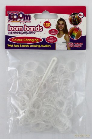 Loom bands zmieniające kolor (150 sztuk) (gumki) [Gadżet]