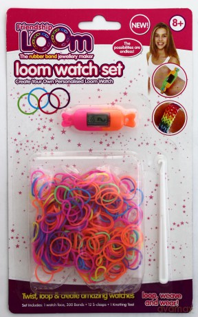 Loom bands z Zegarkiem (300 sztuk) (gumki) [Gadżet]