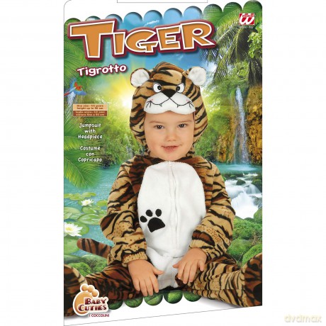 Children'S Tiger Child Jumpsuit Withheadpiece Costume For Animal Jungle Farm Fancy Dress
