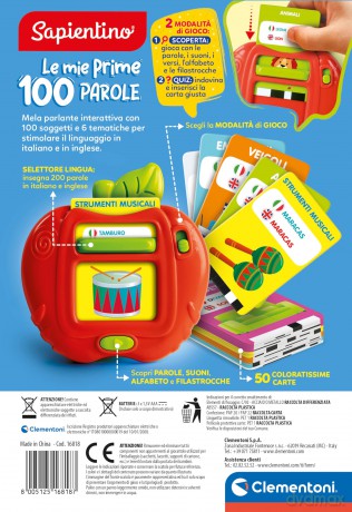 Clementoni Educativi Giochi Sapientino Ela Le Mie Prime 100 Parole