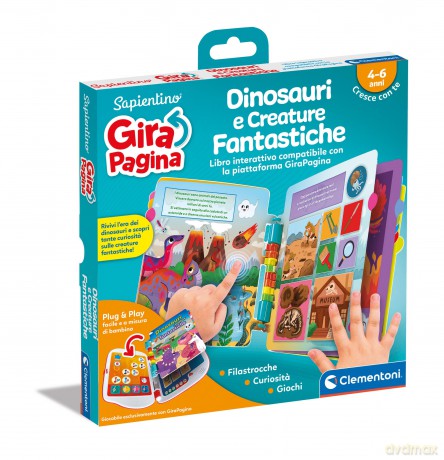 Clementoni Educativo Sapientino Elettronici Girapagina - Libro Dinosauri Made In Italy