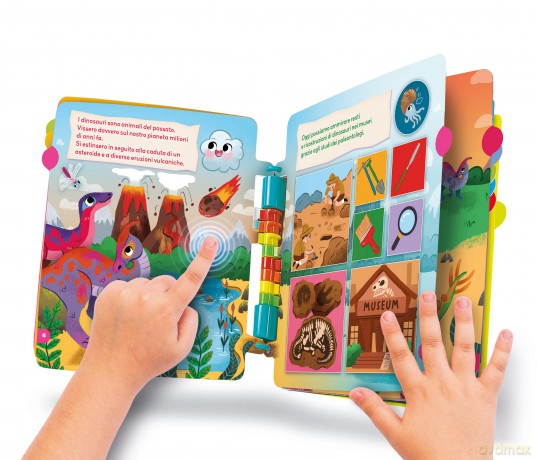 Clementoni Educativo Sapientino Elettronici Girapagina - Libro Dinosauri Made In Italy