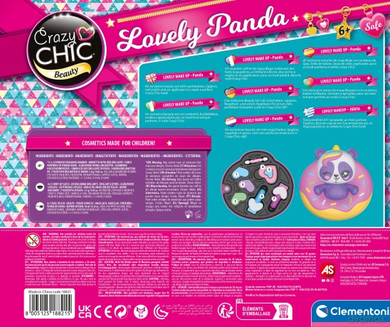 Clementoni Giochi Creativi Crazy Chic - Trousse Panda Made In Italy