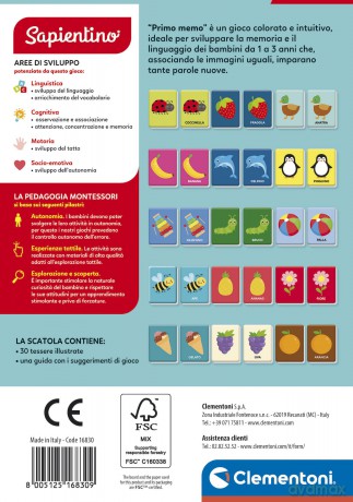 Clementoni Montessori Flashcards Primo Memo