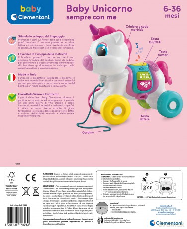 Clementoni: Baby Baby Unicorn Sempre Con Me Made In Italy
