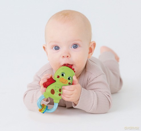 Clementoni: Baby Rattles Teething Dinosaur Made In Italy
