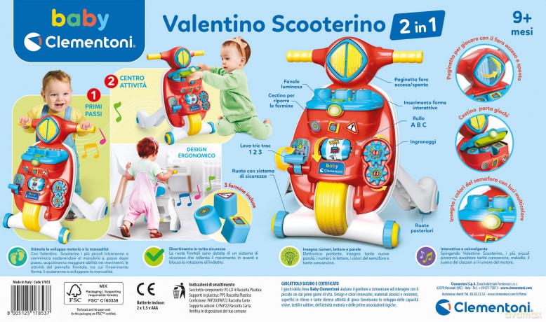 Clementoni: Baby Valentino - Scooterino 2 In 1 (Made Iin Italy)
