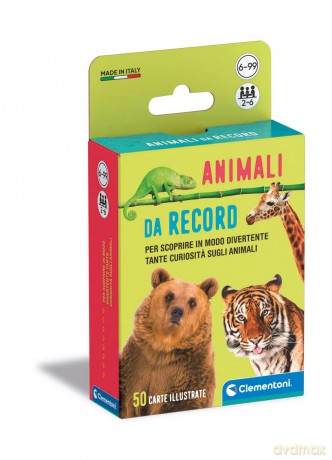 Clementoni: Board Game Carte Animali Da Record Made In Italy