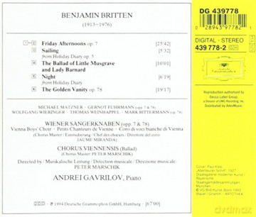 Various/Gavrilov: Britten:The Golden Vanity + [CD]