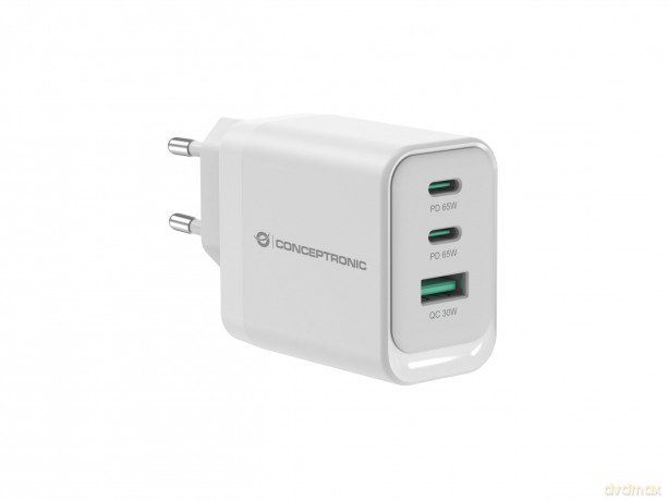Conceptronic LadegeräT 3port 65w,2xusb-C,1xusb-A W