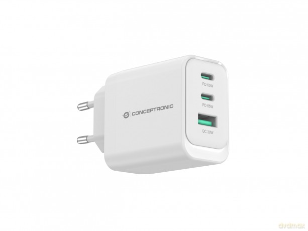 Conceptronic LadegeräT 3port 65w,2xusb-C,1xusb-A W