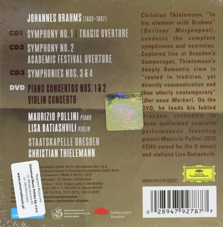 Christian Thielemann: Brahms: Symphonies, Piano Concertos [3CD]+[DVD]