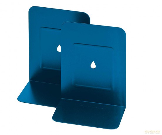Coppia 2 Reggilibri In Metallo Blu