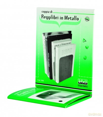 Coppia 2 Reggilibri In Metallo Blu