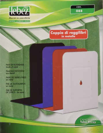 Coppia 2 Reggilibri In Metallo Nero
